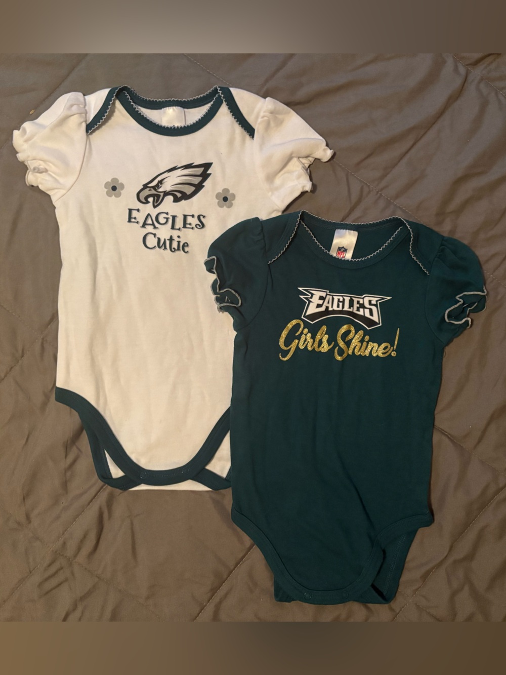 Bundle of Philadelphia Eagles Baby Girl Onesies 💚🦅